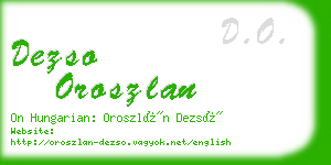 dezso oroszlan business card